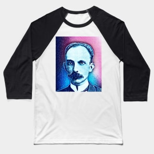 José Martí Snowy Portrait | Jose Marti Artwork 12 Baseball T-Shirt